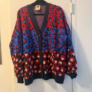 Farm Rio Leopard Print Knit Cardigan
